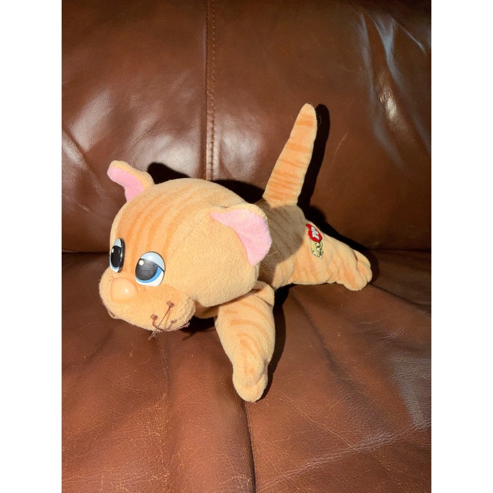 Vintage Tonka Pound Pur-r-ries Orange Tabby Cat Plush Blue Eyes 80s Retro Toy